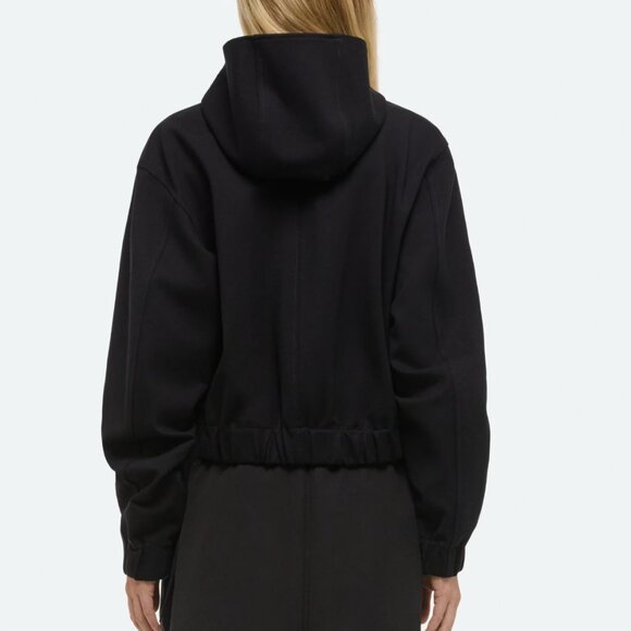 Helmut Lang Women's Hooded Shell Jacket - L Black Moto / Bomber, wool leather - Picture 4 of 13